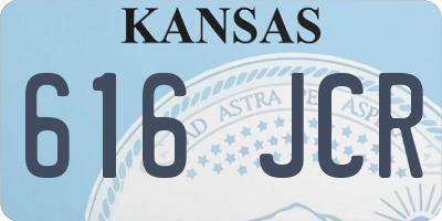 KS license plate 616JCR