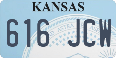 KS license plate 616JCW