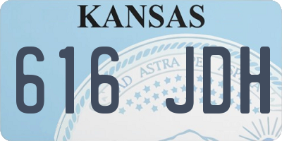 KS license plate 616JDH