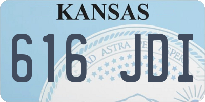 KS license plate 616JDI