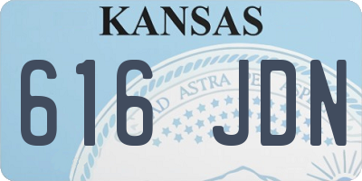 KS license plate 616JDN