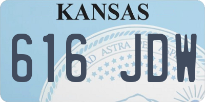 KS license plate 616JDW