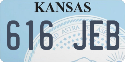 KS license plate 616JEB