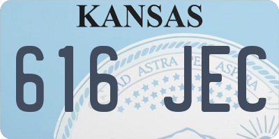 KS license plate 616JEC