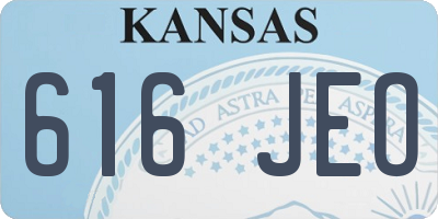 KS license plate 616JEO