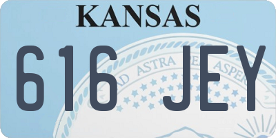 KS license plate 616JEY