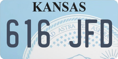 KS license plate 616JFD