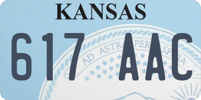 KS license plate 617AAC