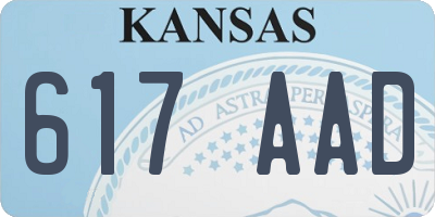KS license plate 617AAD