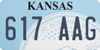 KS license plate 617AAG