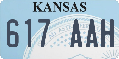 KS license plate 617AAH