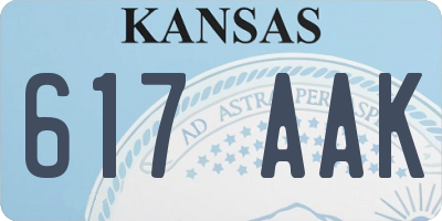 KS license plate 617AAK