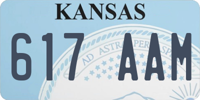 KS license plate 617AAM