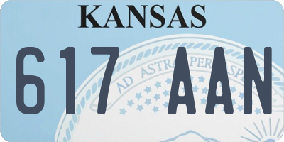 KS license plate 617AAN