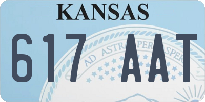 KS license plate 617AAT