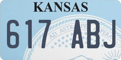 KS license plate 617ABJ