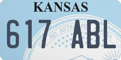 KS license plate 617ABL