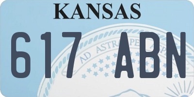 KS license plate 617ABN