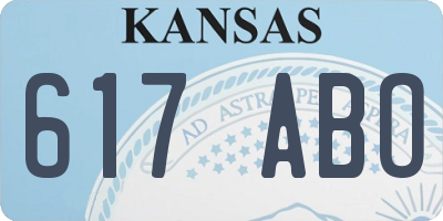 KS license plate 617ABO