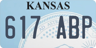 KS license plate 617ABP