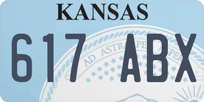 KS license plate 617ABX