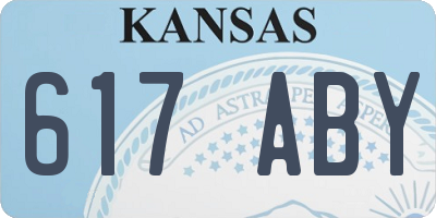KS license plate 617ABY