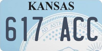 KS license plate 617ACC