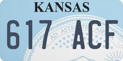 KS license plate 617ACF
