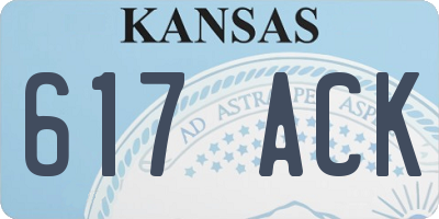 KS license plate 617ACK