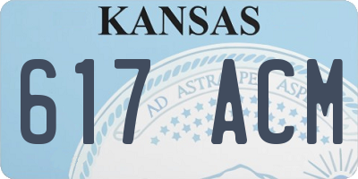 KS license plate 617ACM