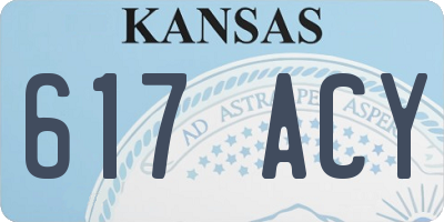 KS license plate 617ACY