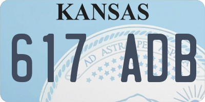 KS license plate 617ADB