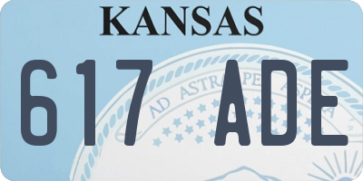 KS license plate 617ADE