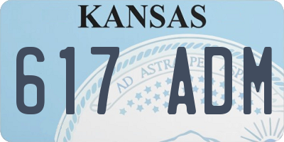 KS license plate 617ADM