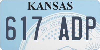 KS license plate 617ADP
