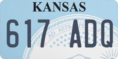 KS license plate 617ADQ