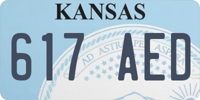 KS license plate 617AED