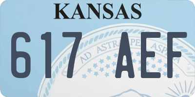 KS license plate 617AEF