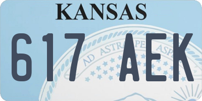 KS license plate 617AEK