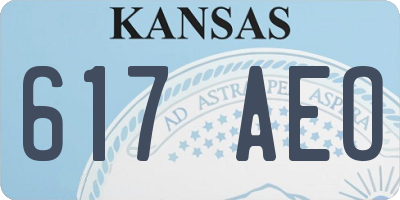 KS license plate 617AEO