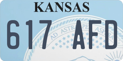 KS license plate 617AFD