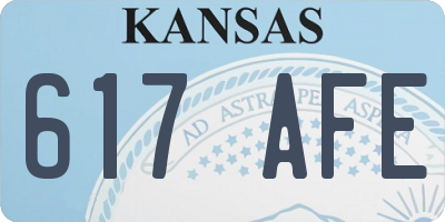 KS license plate 617AFE