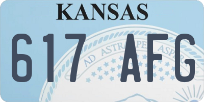 KS license plate 617AFG