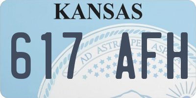 KS license plate 617AFH