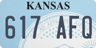 KS license plate 617AFQ