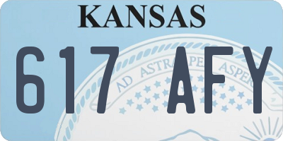 KS license plate 617AFY