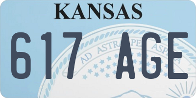 KS license plate 617AGE