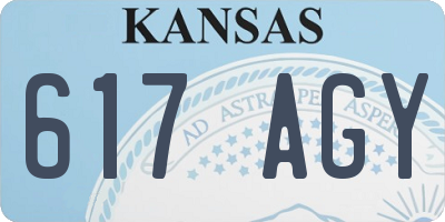 KS license plate 617AGY