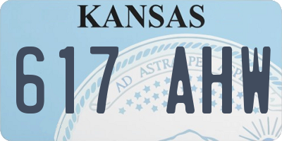 KS license plate 617AHW