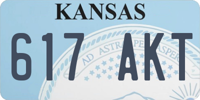 KS license plate 617AKT